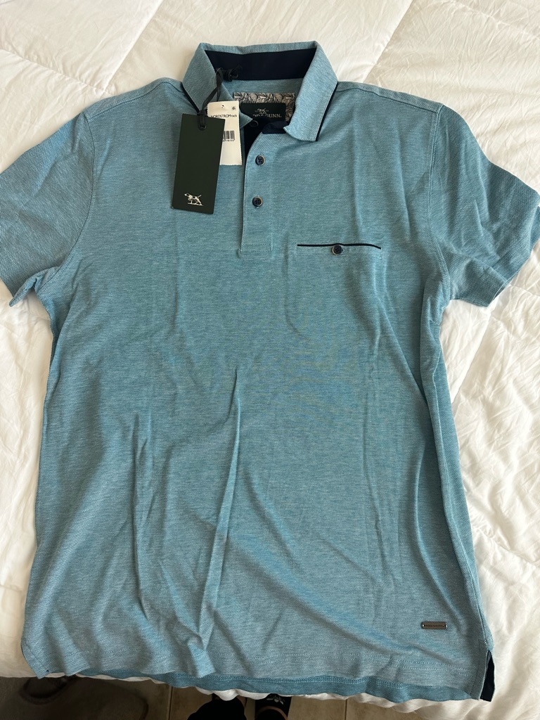 Rodd  Gunn Light Teal Polo With Contrast Trim
